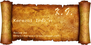 Kerezsi Irén névjegykártya